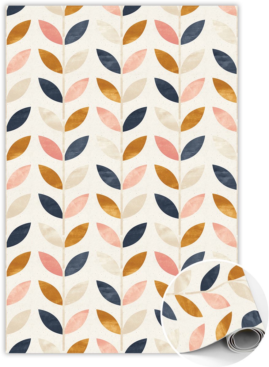 Tulup Vinyl Tapijt - Kleine bladeren Vinyl Vloerkleed - 80 x 120 cm - Geel Tapijt Vinyl - Vinyl Vloerkleed - Binnen Tapijt - Kantoortapijt - Woonkamertapijt