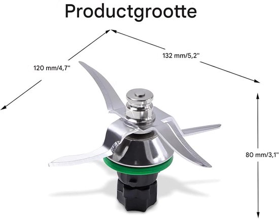 Universele messenset - Geschikt voor Thermomix TM5 en TM6 mengmes - Gemaakt van roestvrij staal - Keukenhulpmiddel - Geschikt voor het hakken en mixen van voedsel in keukenmachines - Accessoires voor Thermomix TM5 en TM6 - Zilver van universele — afbeelding 3