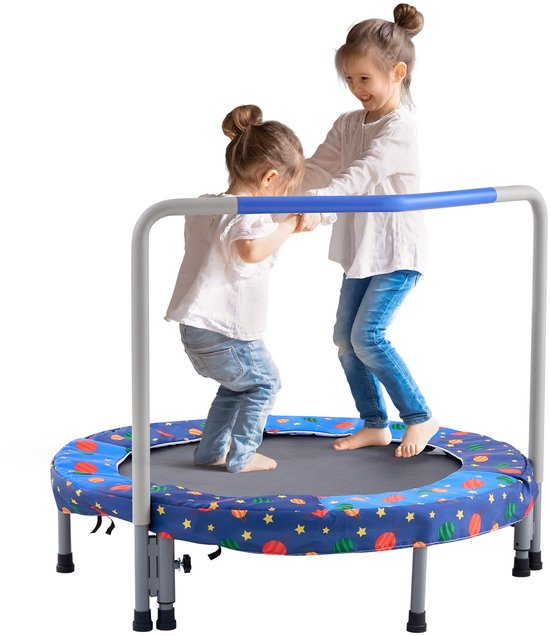 36" Kindertrampoline, 3 Voet Indoor-Outdoor Trampoline, Opvouwbare Minitrampoline met Handvat, Rebounder Trampoline voor Peuters, Een Geweldig Verjaardagscadeau voor Kinderen Vanaf 3 Jaar