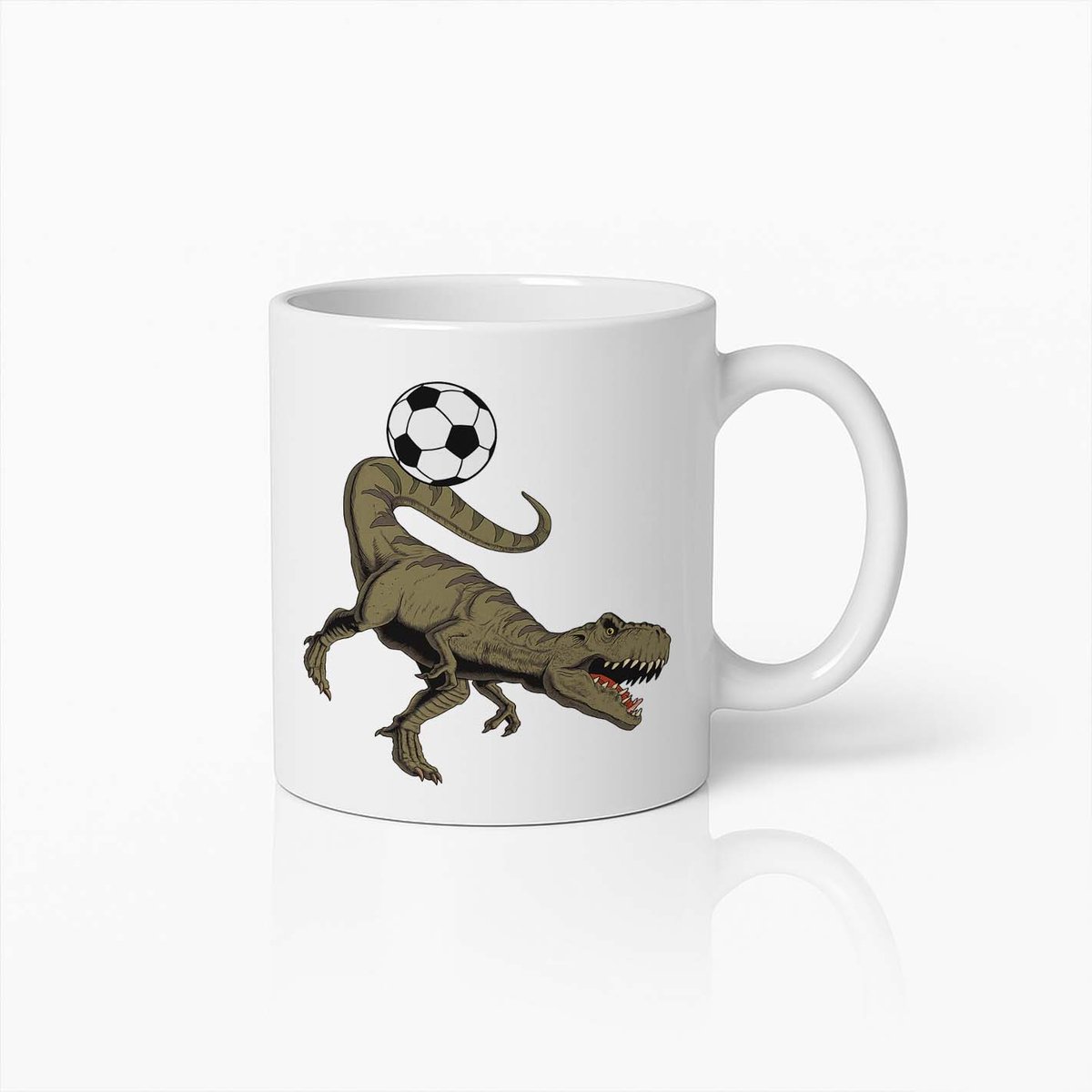 Dinosaurus Voetbal Mok – Leuke T-Rex Koffiebeker voor Kinderen en Sportfans