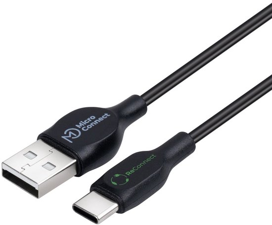 Câble USB Microconnect ECO-USB3.1CCHAR3B USB 2.0 3 m USB A USB C Zwart