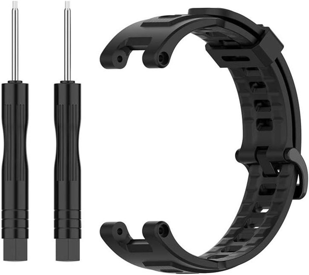 Allecto Plus - Siliconen horlogeband T-Rex zwart - duurzaam en ademend - reservearmband voor smartwatch - 220 mm - 22*2cm - thermoplastisch polyurethaan