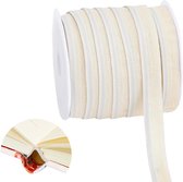 Allecto Plus - 228 meter Boekbinding Hoofdbanden Eindbanden - 14 mm Platte Boekbindband - Boekenmaker - Hoofdbanden Boek - Hoofdband Voor Beginners - Boekbinden - Boekdecoratie - Repareren - Beige