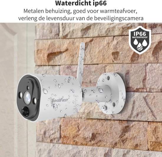 SecuFirst CWL401W Draadloze 3 megapixel Beveiligingscamera met monitor - 7 inch touchscreen + 1 camera - Wit - Gratis app van SecuFirst — afbeelding 3