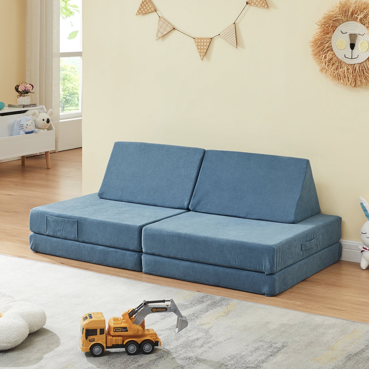 Speelbank Norhulta 5-delig kinderbank 120x66x45,5 cm blauw [en.casa]