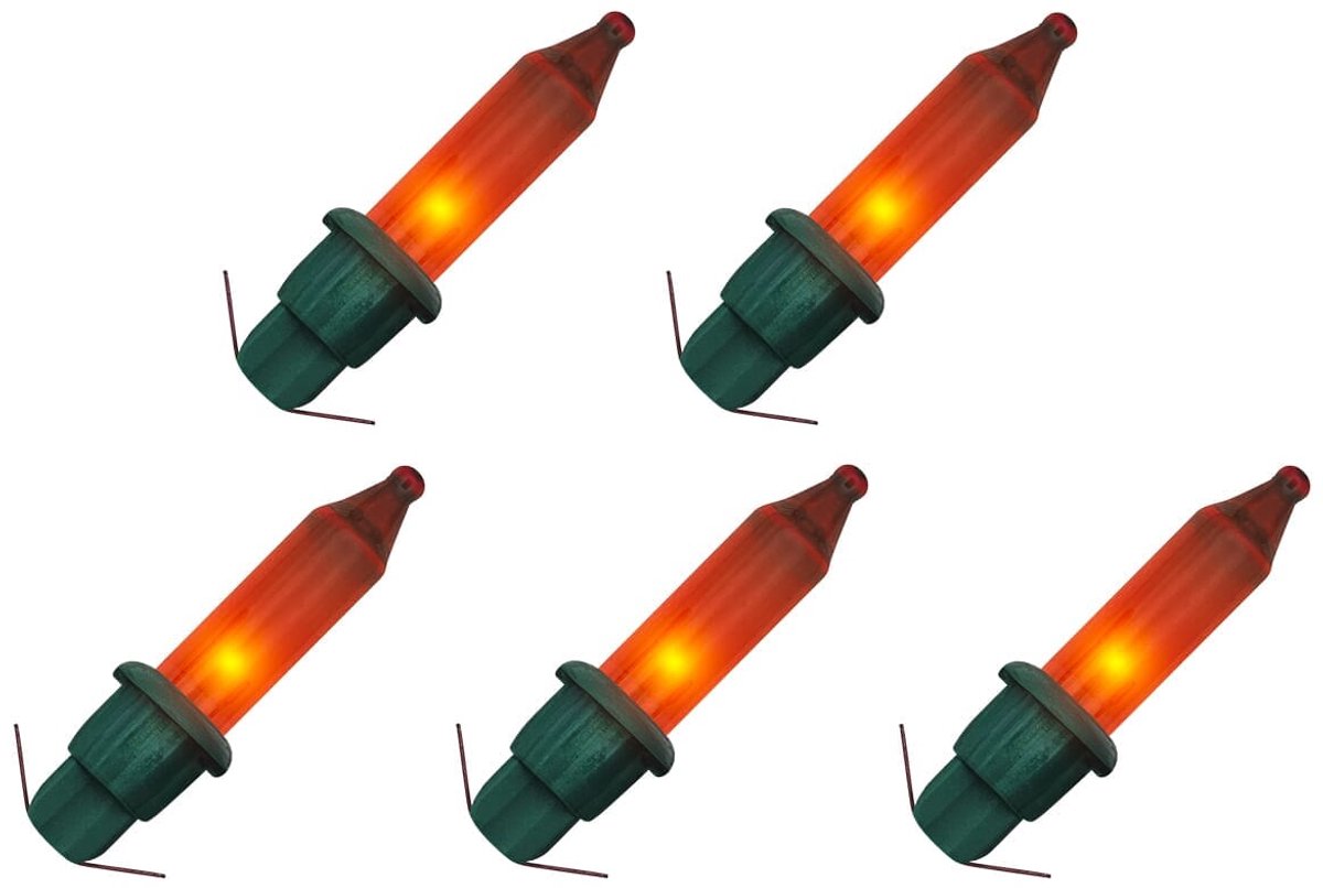 OE Lightning Reserve Kerstlampjes - 5 stuks - Groene Insteek Fitting - 2.5V/0.425W - Rood Licht