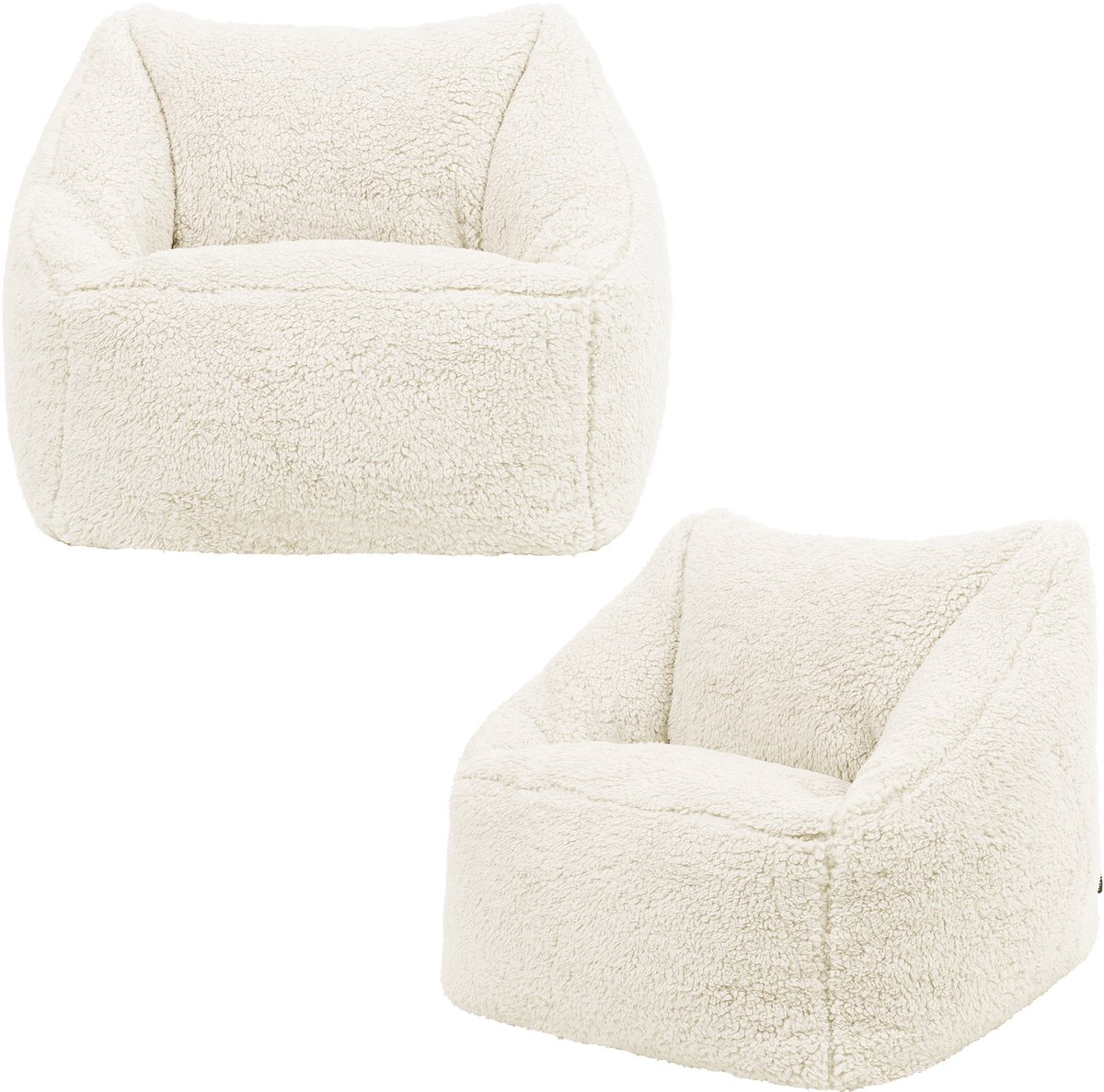 Icon Natalia Kinderzitzak Stoel - Set van 2 - Fluffy Pluche Teddy - Wit