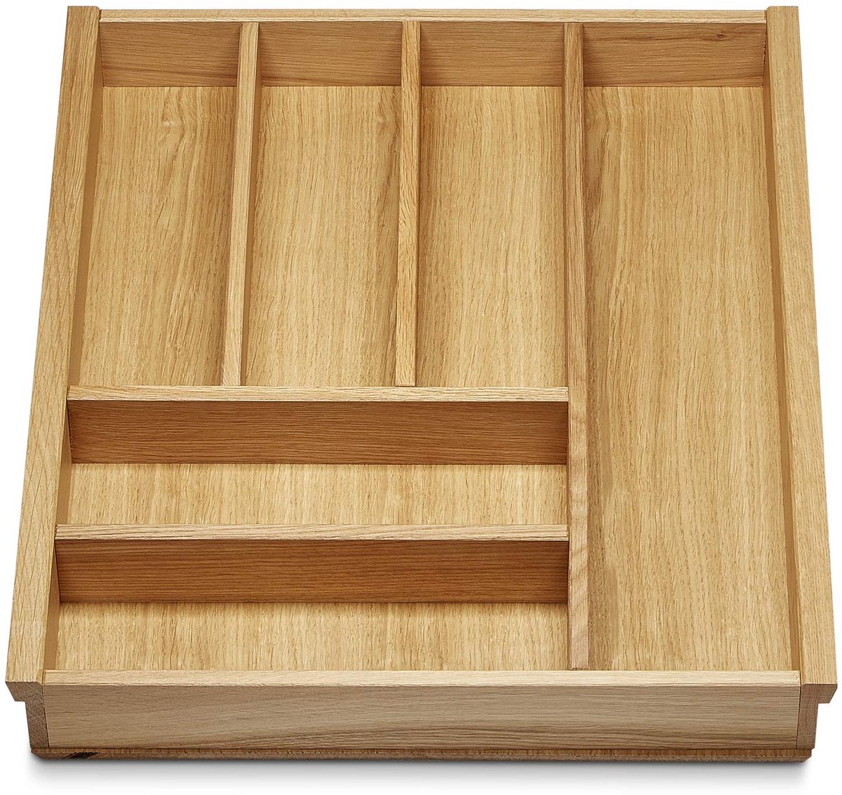 EIK Besteklade voor 50 mm lade bijv. Nobilia vanaf 2013 (473 x 397 mm) Houten besteklade met 6 vakken ORGA-BOX III