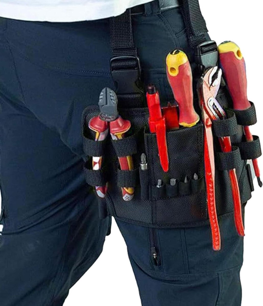 Allecto Premium - Gereedschapstas riem met riemclip elektricien gereedschapstas mannen heup tas werklieden riem tas gereedschapholster beenzak meerdere zakken voor handgereedschap.