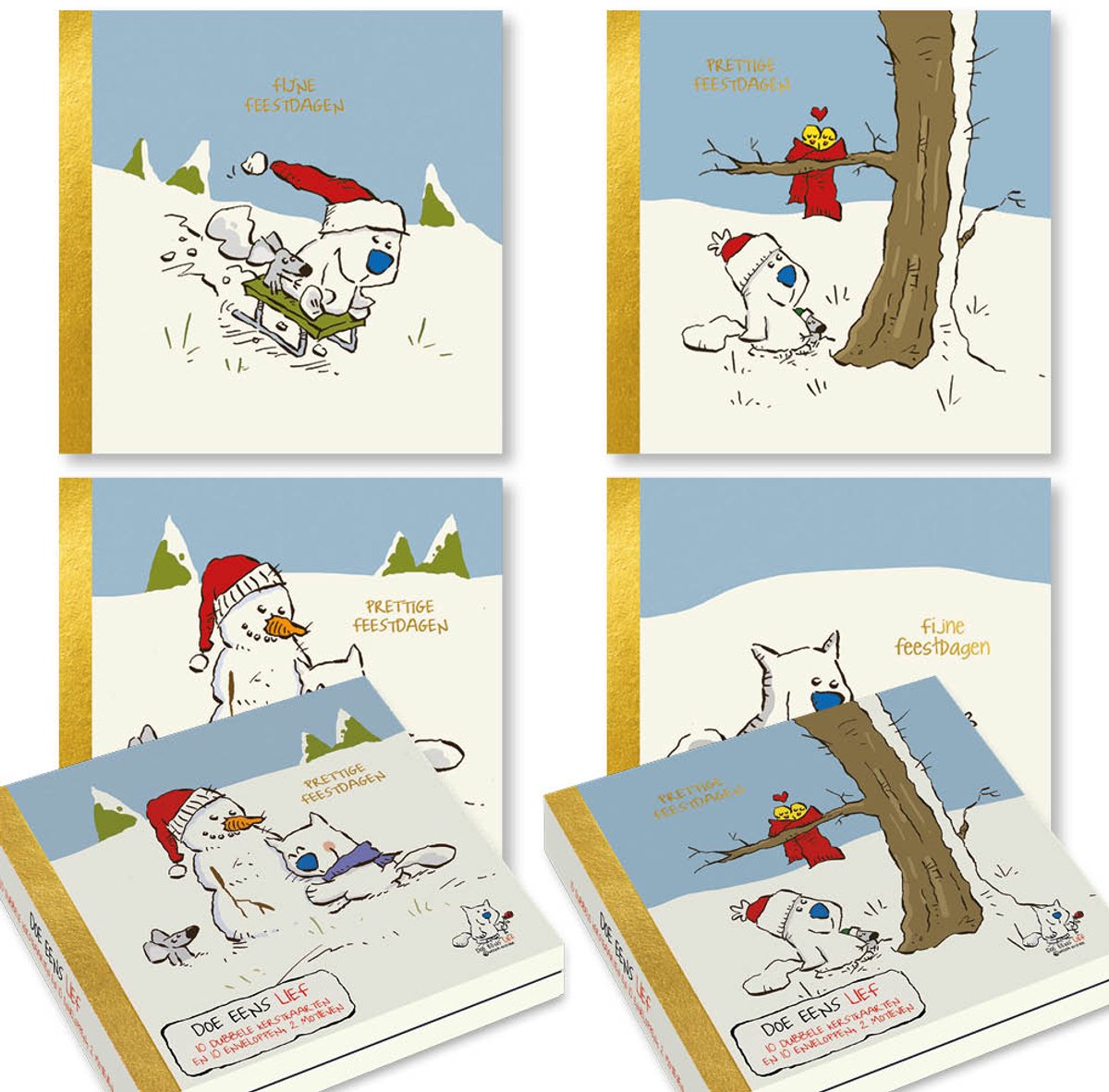 Willem Ritstier Doe eens lief kerstkaarten - set 1