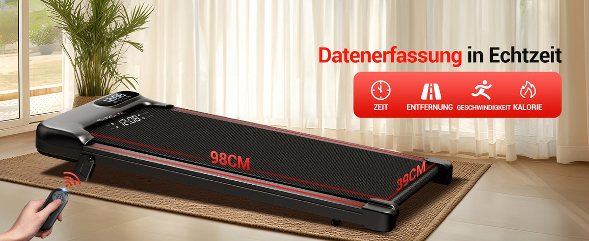 Afbeelding 3 van Laufband mit Steigung für Zuhause und Dreifacher Dämpfung, Laufband ，Walking Pad mit Steigung 8KM/H, Schreibtisch Max. Belastung 136KG