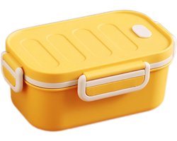 Lunchbox voor volwassenen - Lunchbox voor kinderen - Lunchbox - Lunchbox voor volwassenen met compartimenten 1000 ml Lunchbox - Lekvrije lunchbox voor volwassenen - Ontbijtbox met dubbele laag Lunchbox Bento-box - School, kantoor, picknick (geel）