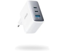 Anker 736 Nano II 100W USB-C Oplader - 3-Poorts GaN II Technologie - USB Charger - PowerIQ 3.0 - Compact Ontwerp - Wit (A2145321)
