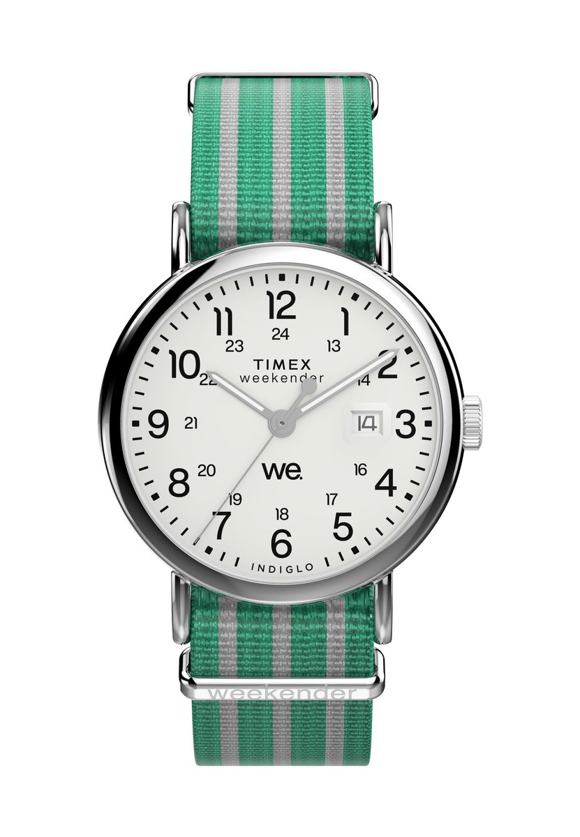 Timex Timex Weekender Quartz Analoog Horloge Groente Kast: 100% Loodarm Messing | Armband: 100% Stof 40 TW2Y08800AJ, TW2Y08900AJ