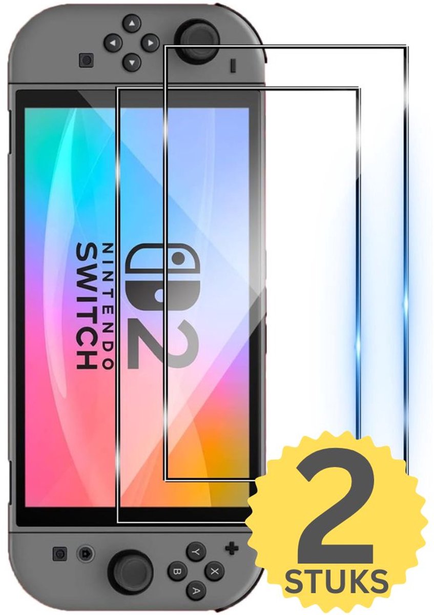 Xainy – 9H Gehard Glas Screenprotector geschikt voor Nintendo Switch 2 | Switch-games accessoires | 2 stuks hard bescherming cover folie voor console display
