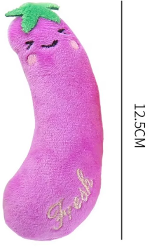 Rieba® Catnip Kattenspeeltjes 5 stuks - Met Kattenkruid - Speeltje voor Katten - Groente & Fruit - Kattenspeeltje - 12.5 cm - 5 Speeltjes