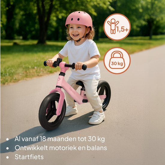 Lionelo Toni Loopfiets - Vanaf 18 mnd - Tot 30 kg - Lichtgewicht 2,3 kg - Verstelbaar Zadel & Stuur - PU Wielen - Voetsteun - ABEC-7 Lagers - Stuurbegrenzing 120° - Ergonomisch - EN 71-1 Gecertificeerd van LIONELO — afbeelding 2