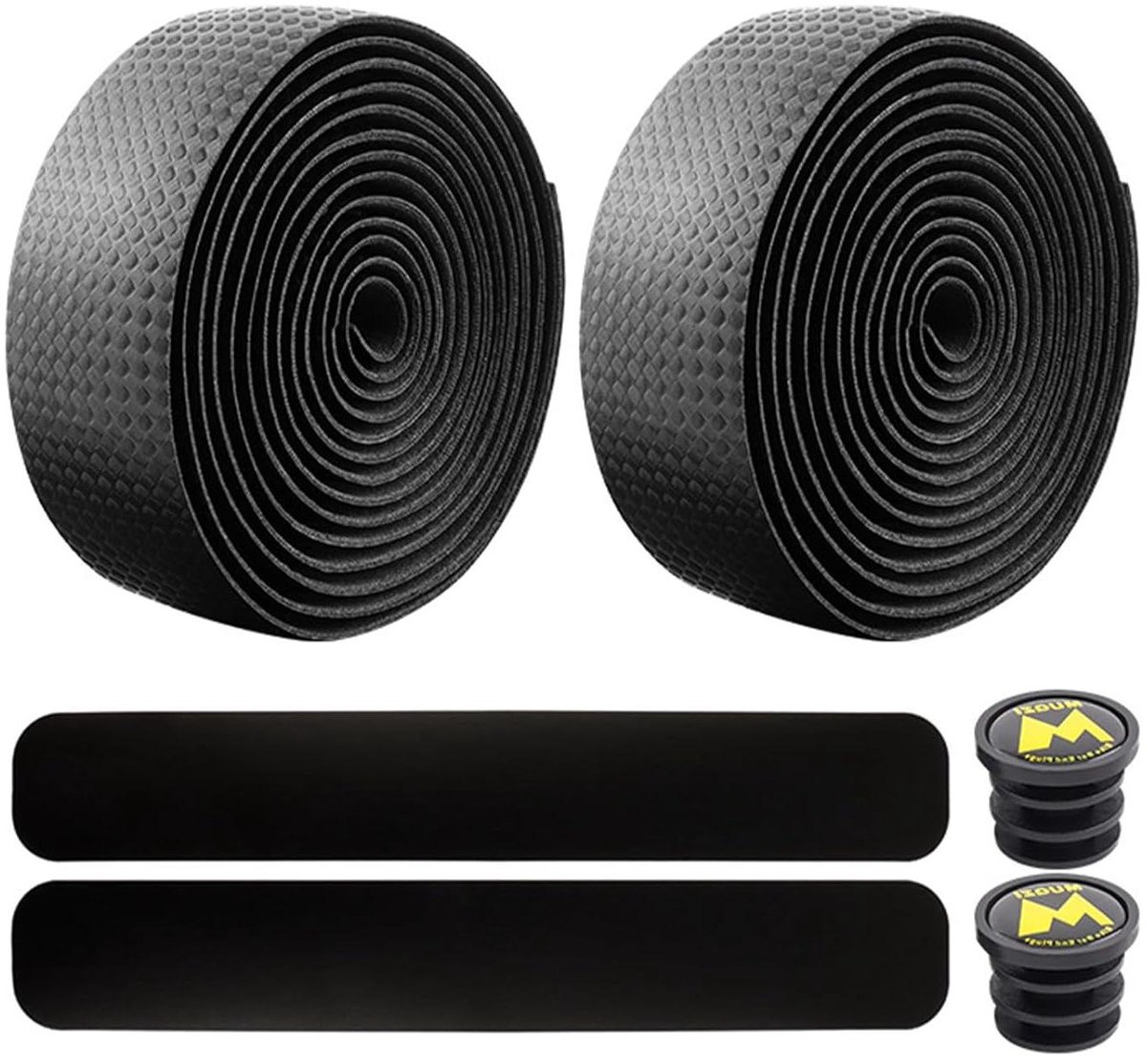 Allecto Plus - Fietslijn - Antislip en Schokabsorberende Stuurtape Rol voor Fiets - Met Afsluitstrip en Stuurdoppen - ultieme grip voor veilig rijden - 86 Karakters