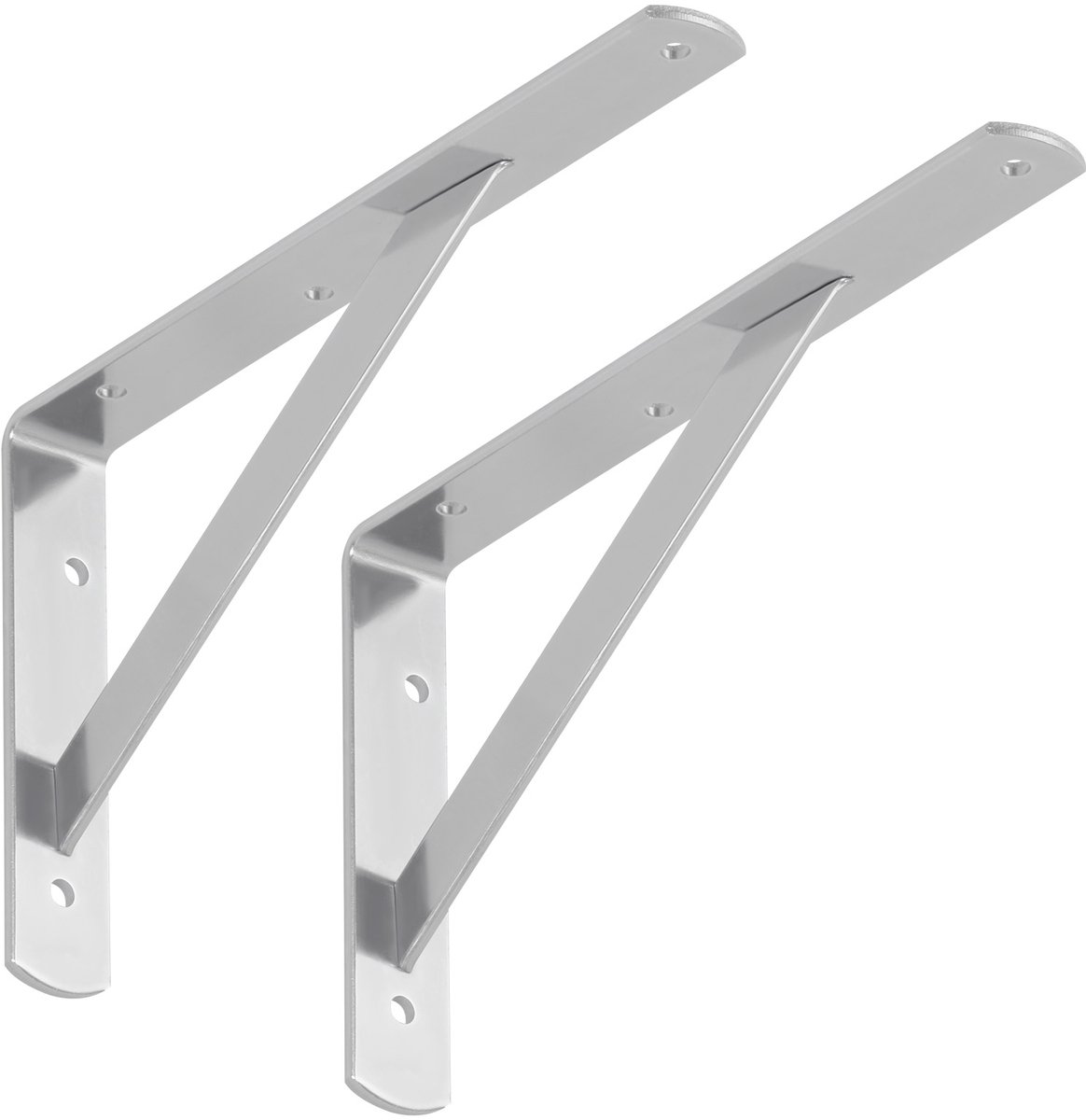 SOTECH Set van 2 Plankdragers (250 x 150 x 30 mm, gegalvaniseerd, poedercoating), Plankdragers met dwarsbalk voor stabilisatie