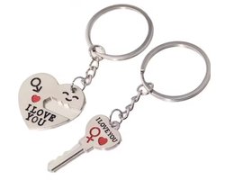 Koppel sleutelhanger - Hartjes sleutel - i love you keychain - Setje van 2 sleutelhangers - Valentijn - Liefde - Vriendschaps - Heart keychain - CHPN