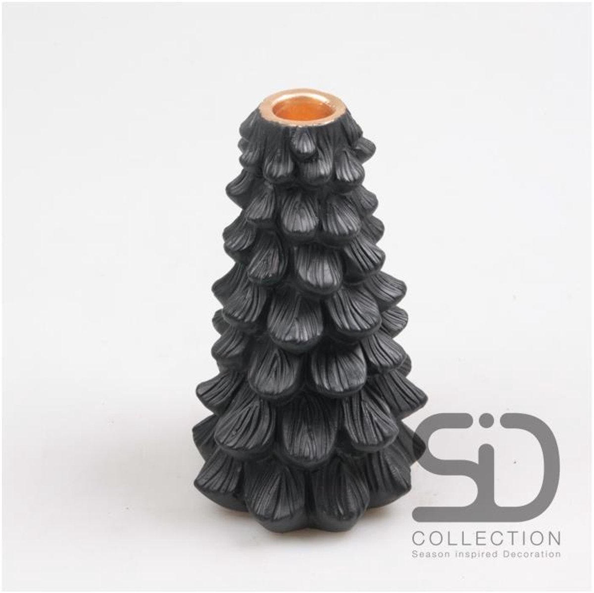 Kandelaar kerstboom 11x11x19 zwart