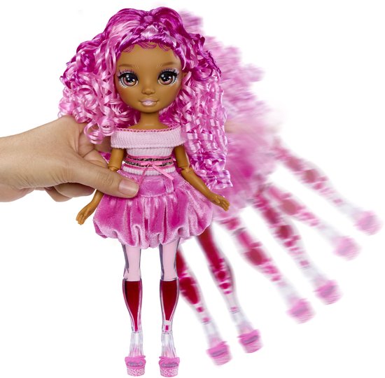 Rainbow High Sparkle and Shine-pop Leilani met magische luchtbellen in haar benen, roze haar, modepop van 28 cm van Rainbow High — afbeelding 3