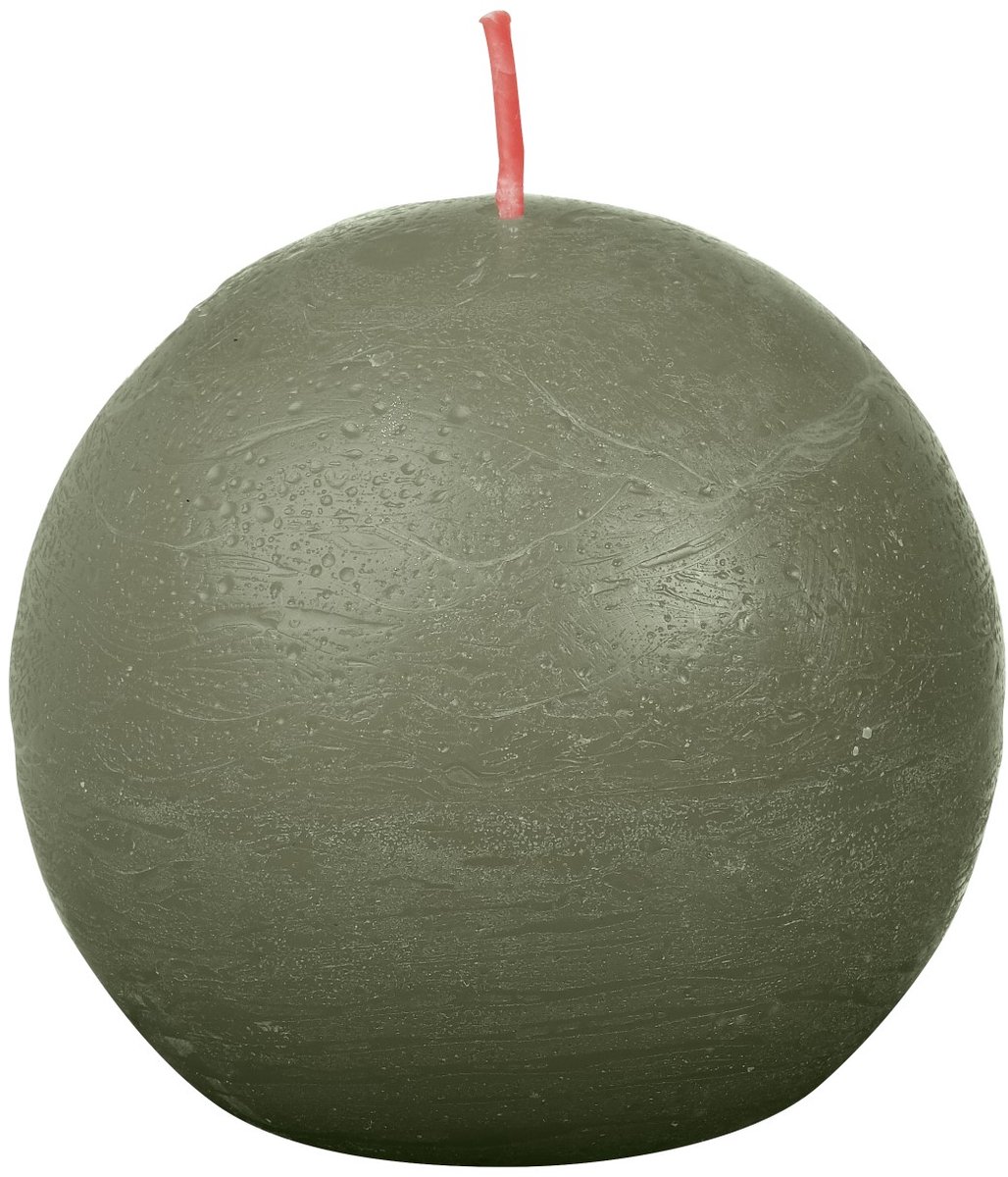 Bolsius Rustiek bolkaars - Ø76mm - Fresh Olive Groen