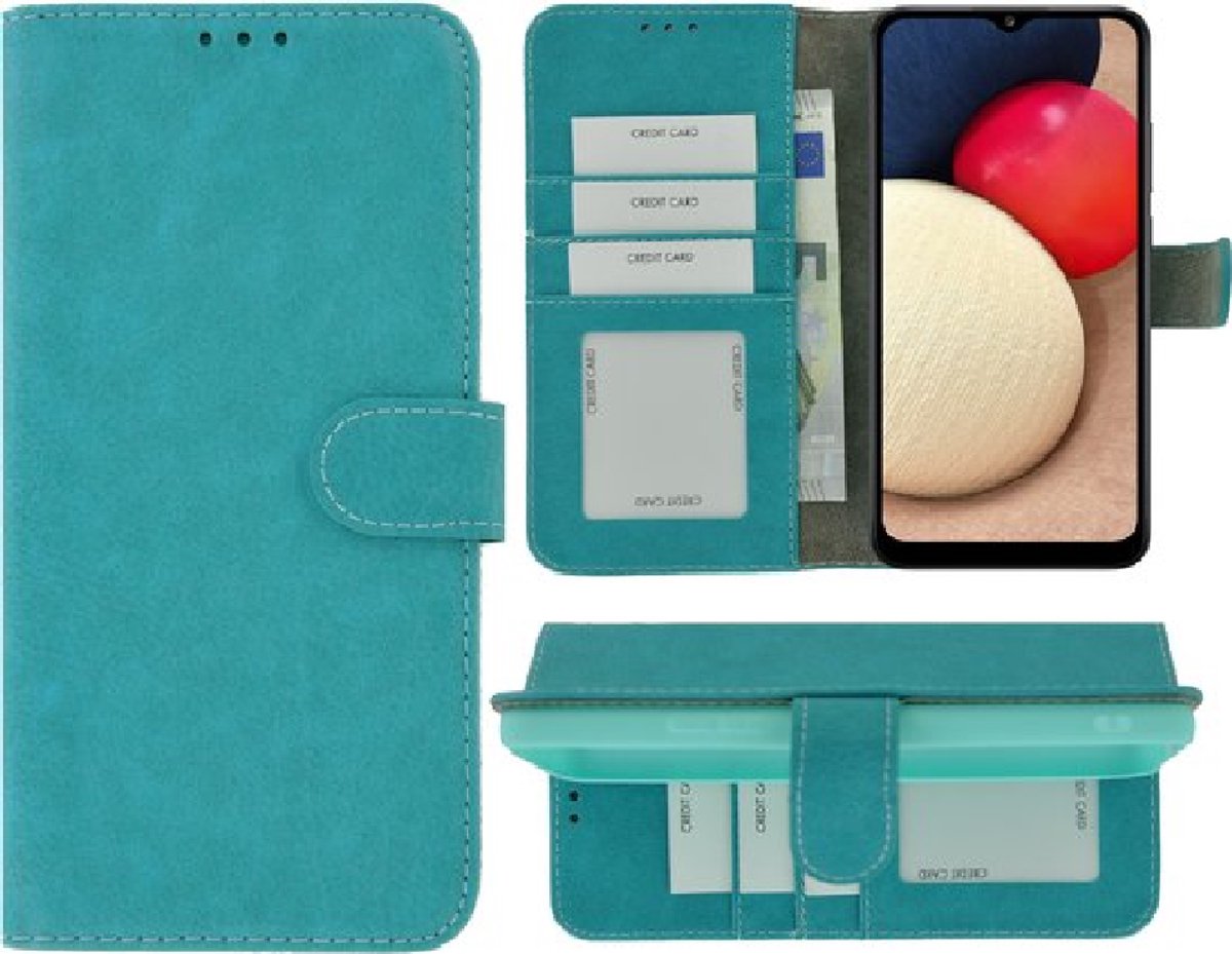 Samsung Galaxy A42 Hoesje - Bookcase - Pu Leder Wallet Book Case Turquoise Cover
