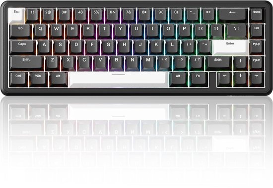 Attack Shark 68-toetsen Acryl Polssteun, CNC Aluminium Legering Transparante Handpalmsteun, 60% Indeling Gaming Mechanisch Toetsenbord Polssteun, Ergonomische Pols Ondersteuning, Anti-Slip -Paars