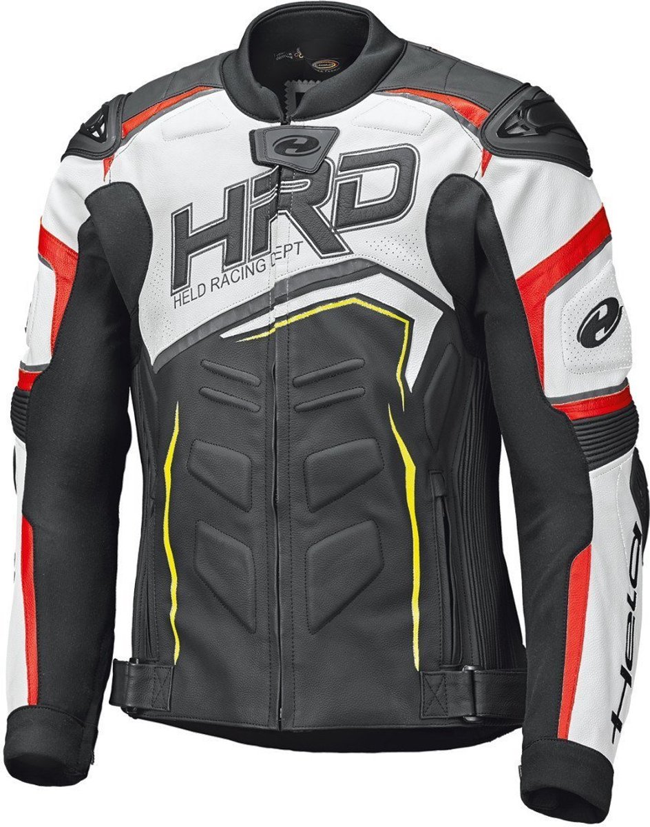 Held Safer II Zwart Wit Rood Leren Motorjas - Jas