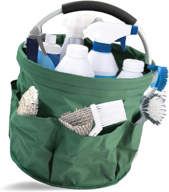 Emmer Tool Organizer Emmer Organizer Tool Bucket Opbergtas Past 3-5 Gallon Bucket 42 Pocket Hand Tool Organizer voor Tuin Gazon Heren Geschenken (Color : Green, Size : 17.91 * 11.81 inches