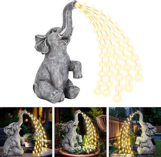 Gards Tuinposter Vrolijke Olifant in het Water - 120x150 cm - Tuindoek