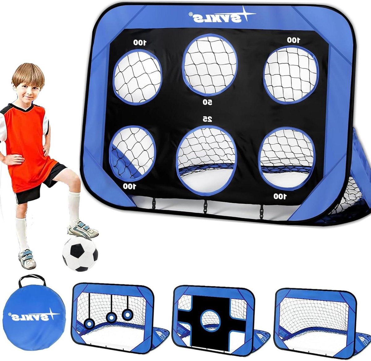 Allecto Plus - Voetbaldoelen voor Kinderen 4-in-1 Draagbare Verwijderbare Multifunctionele Binnen Buiten Trainingsapparaat met Draagtas - Jongens Meisjes Cadeaus voor Kinderen