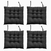 Ibenzoa® Set van 4 Comfortabele Stoelkussens met Antislipbanden voor Binnen en Buitenstoelen