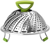 Panier Vapeur Pliable pour Légumes en Acier Inoxydable, avec Poignée Rétractable et Amovible, Compatible avec Casseroles de 5,5 à 9 Pouces | Leroy Merlin