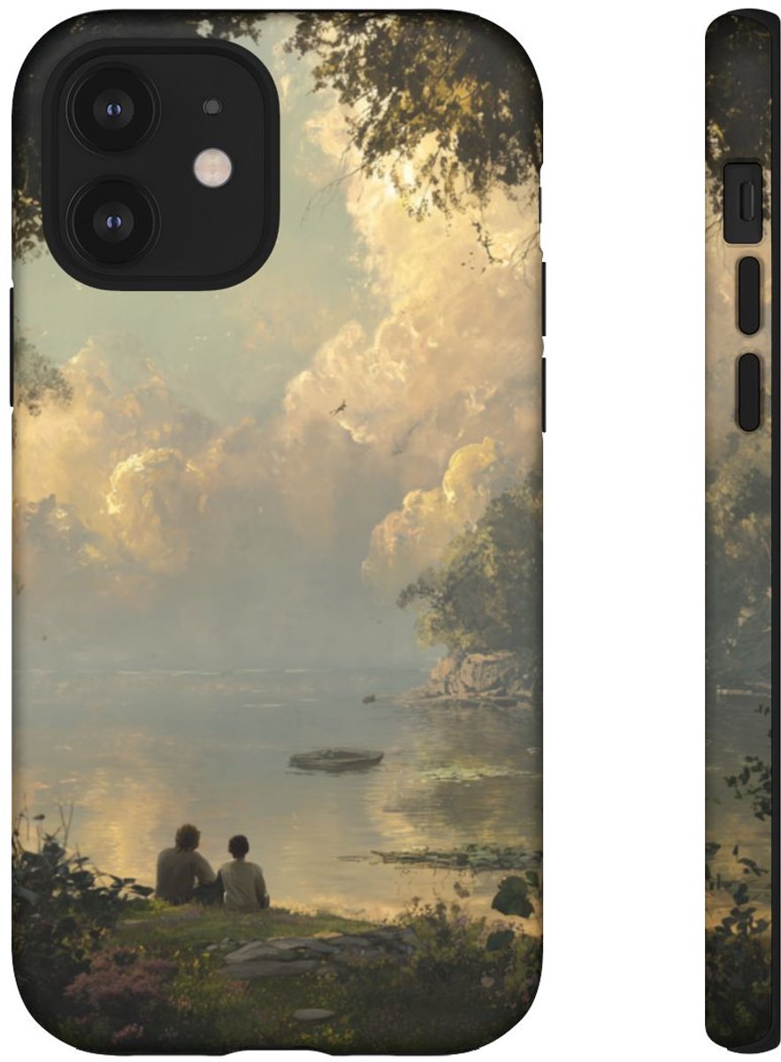 Vredig Meerlandschap met Vriendschap – Telefoonhoesje Geschikt voor iPhone 12