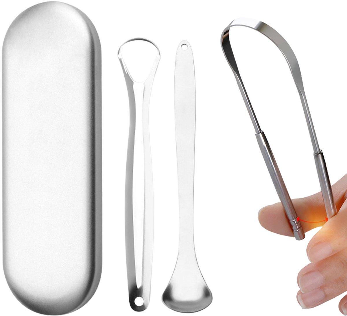 Tongschraper RVS 3-pack