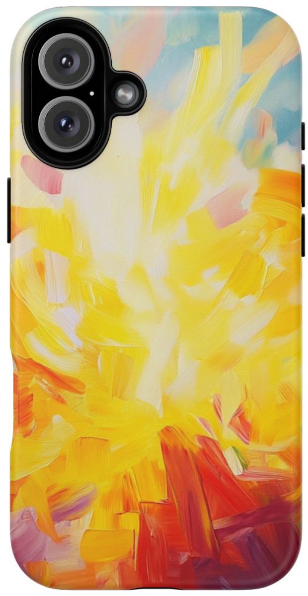 Vrolijke Abstracte Penseelstreken – Telefoonhoesje Geschikt voor iPhone 16 Plus