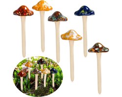Tuindecoratie Paddenstoelen, Keramische Paddenstoel voor Tuindecoratie, DIY Ornament voor Poppenhuis, Pottenschuur, Bloempot, Planten, Gazon, Tuin, Buitenbeeld, Veelkleurig