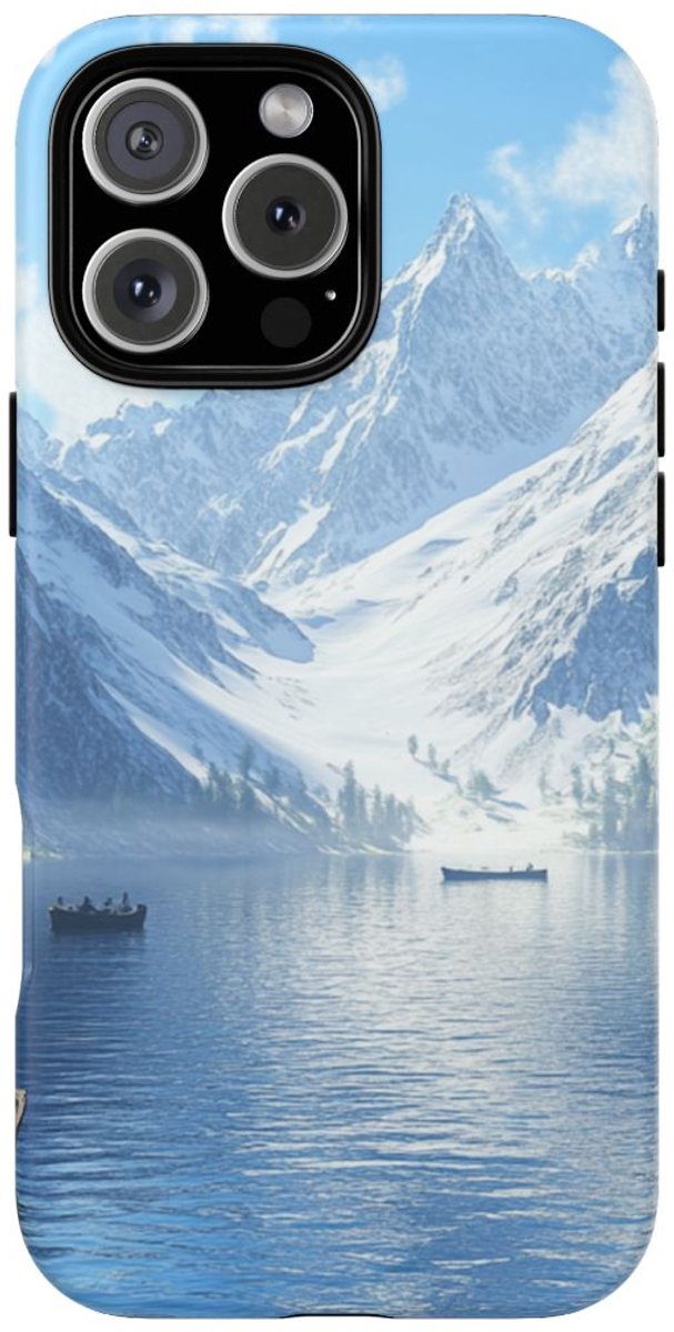 Sereen Bergmeer met Reddingsboten – Telefoonhoesje Geschikt voor iPhone 16 Pro Max