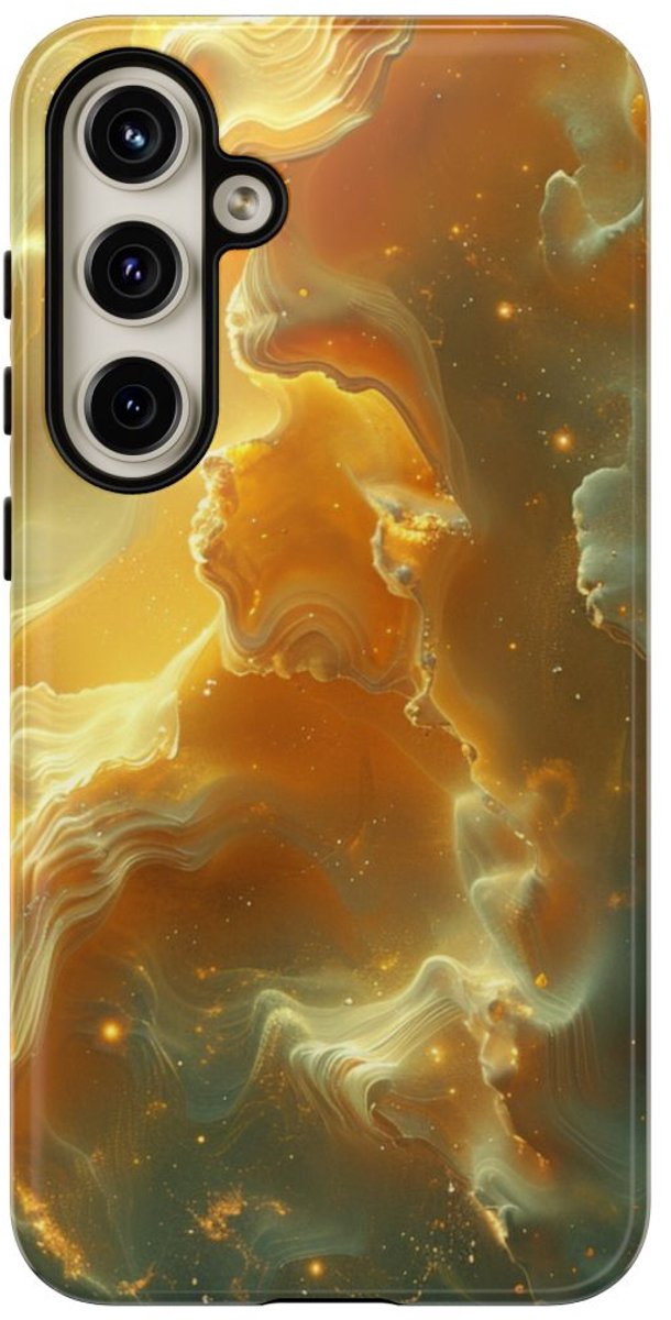 Gouden Nebula Abstract Design – Telefoonhoesje Geschikt voor Samsung Galaxy S24 Plus