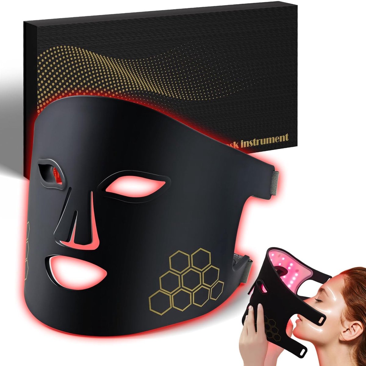LED Gezichtmasker - gezichtsbehandeling - 72 LED - infraroodtherapie - Anti-Aging - anti rimpel - collageen booster - huidverbetering - acne behandeling – therapie - huidverjonging – Bloedcirculatie verbetering.