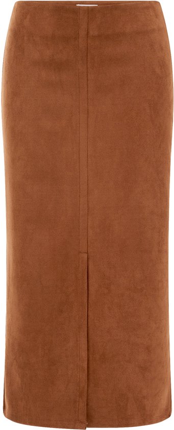WE Fashion Dames Midi kokerrok met suèdelook bol