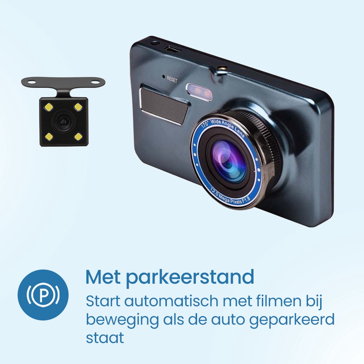 Living Needs - Dashcam voor auto voor en achter - 32GB SD-kaart voor dash cam thumbnail 3
