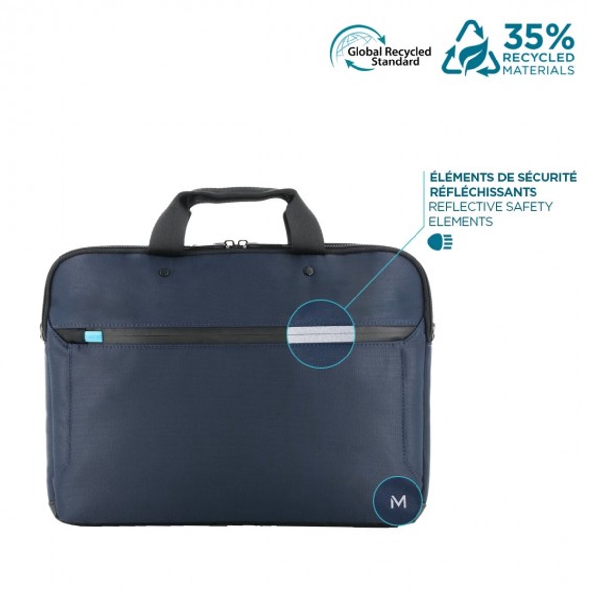 Mobilis 005039 laptoptas 35,6 cm (14") Aktetas Blauw