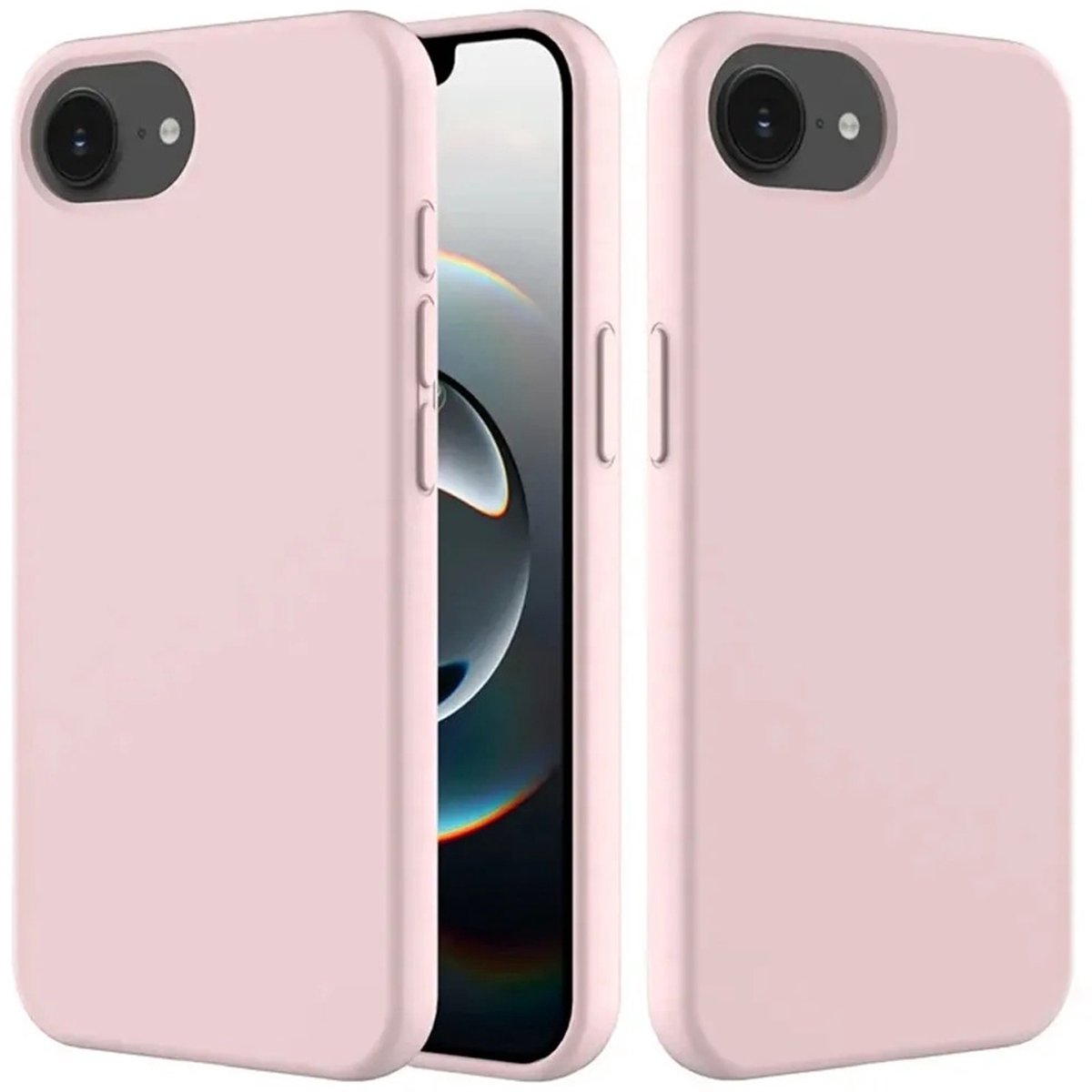 MobyDefend Hoesje - Geschikt voor iPhone 16e / iPhone 17e - Matte Siliconen Backcover - Roze