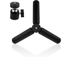 Reisstatief voor DJI Osmo Pocket 3 & 2 – 1/4″ Schroefdraad – Draagbare Tafelstandaard – Zwarte Camerabevestiging – Compatibel met Osmo Pocket 3 & 2 – Statiefkop Inbegrepen