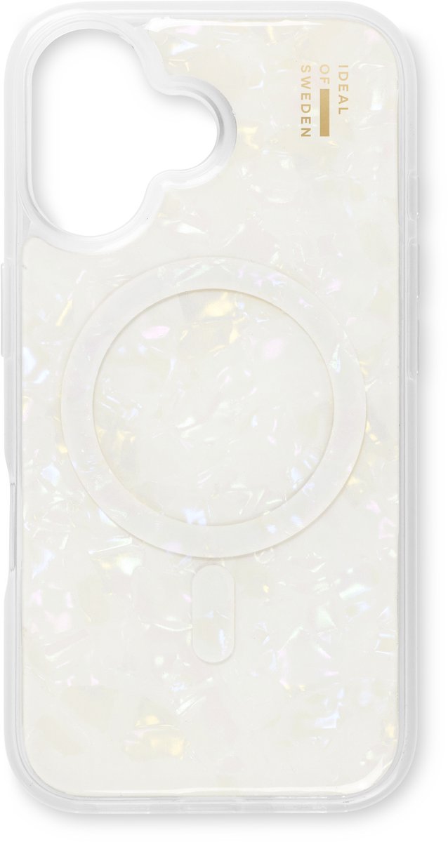 iDeal of Sweden Pearlised Case met magnetische ring geschikt voor iPhone 16 Plus White