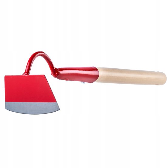 KADAX Hak met metalen kop, tuinhak met steel van hout, trekhaak voor het verwijderen van onkruid, onkruid, tuinaccessoires voor het wieden (trapeziumvorm, kort, rood) van Merkloos	 — afbeelding 2