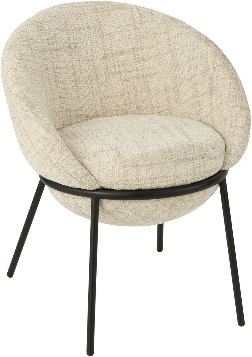 J-Line stoel - ijzer - beige/zwart